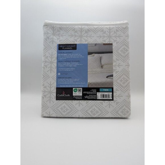 Cuddl Duds Twin Sheet Set Heavyweight Flannel Fair Isle Lodge Farmhouse Winter - Picture 4 of 6